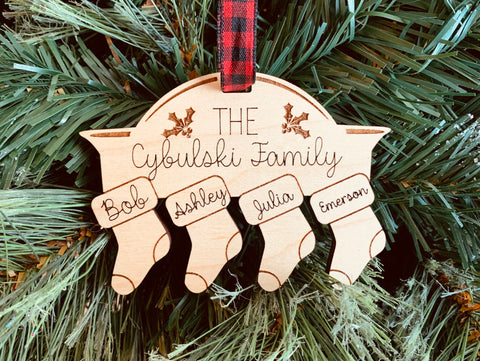 Family Fireplace Ornament